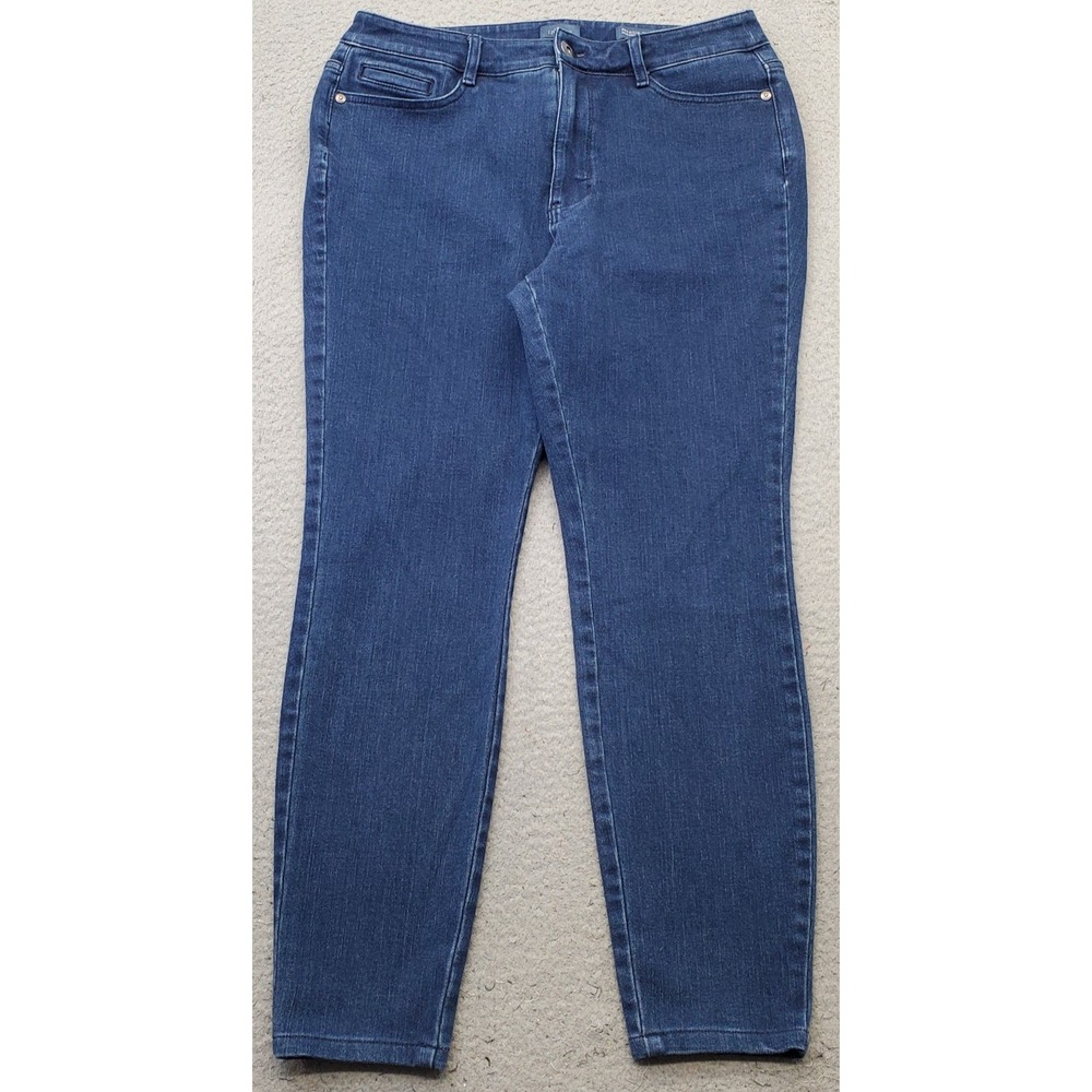 J.Jill Premium Flex Legging Jeans Women 10 Blue Denim High Rise Americana Preppy